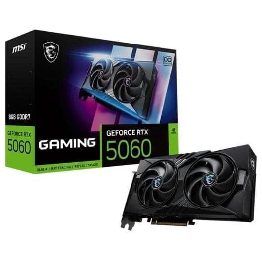 MSI GeForce RTX 5060 Gaming OC 8GB GDDR7 – Tarjeta Gráfica Gaming con DLSS 4, Ray Tracing, NVIDIA Reflex 2, HDMI 2.1b y DisplayPort 2.1b