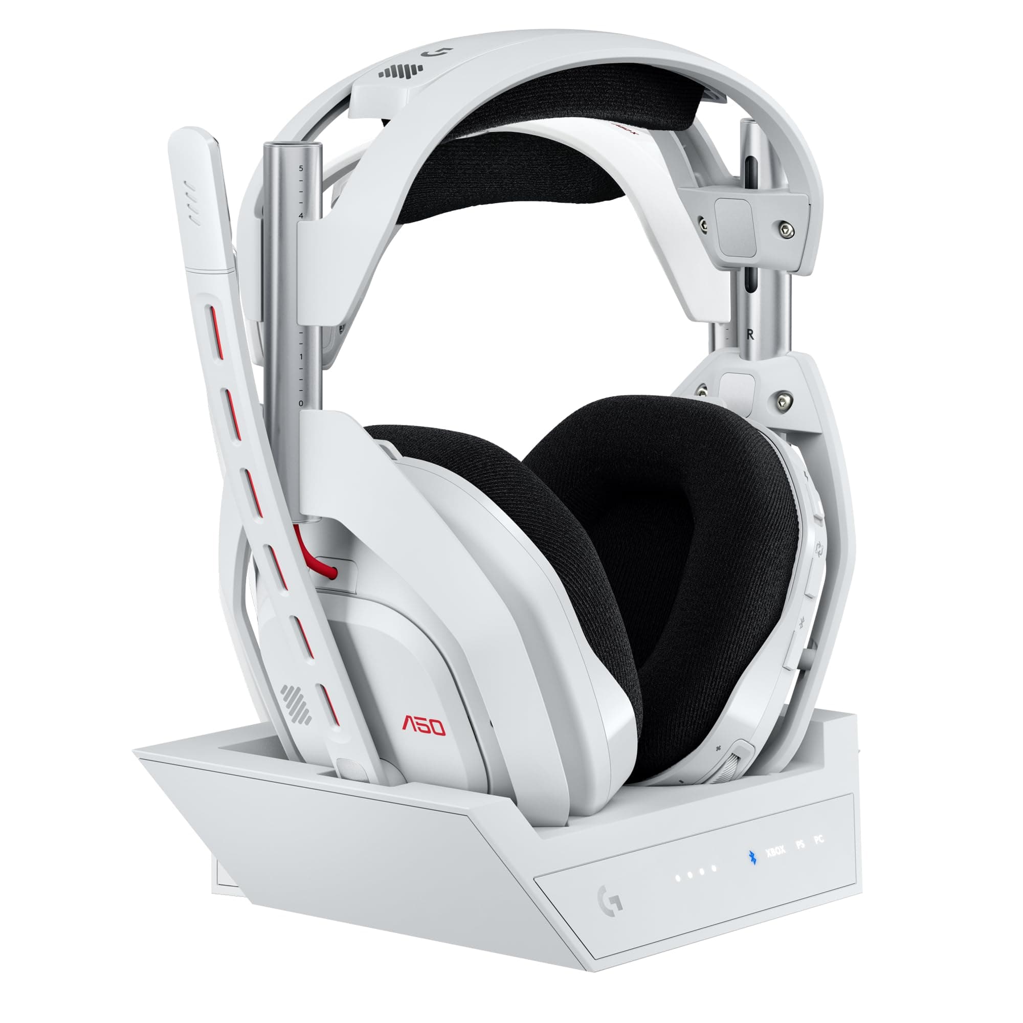 Logitech G Astro A50 Lightspeed + Base (5.ª gen), PRO-G GRAPHENE,USB - C; Todas las plataformas, Bluetooth - Blanco [Reaco - Como nuevo]