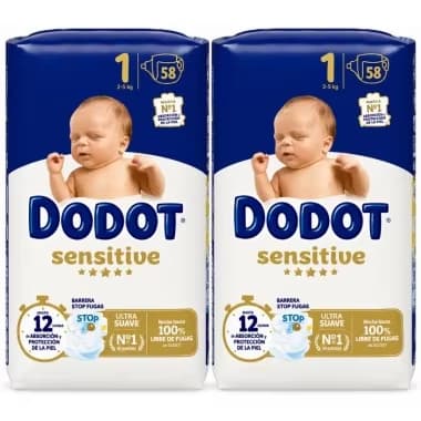 116 Dodot Pañales Sensitive Talla 1 (0,22€/Und) Desde España
