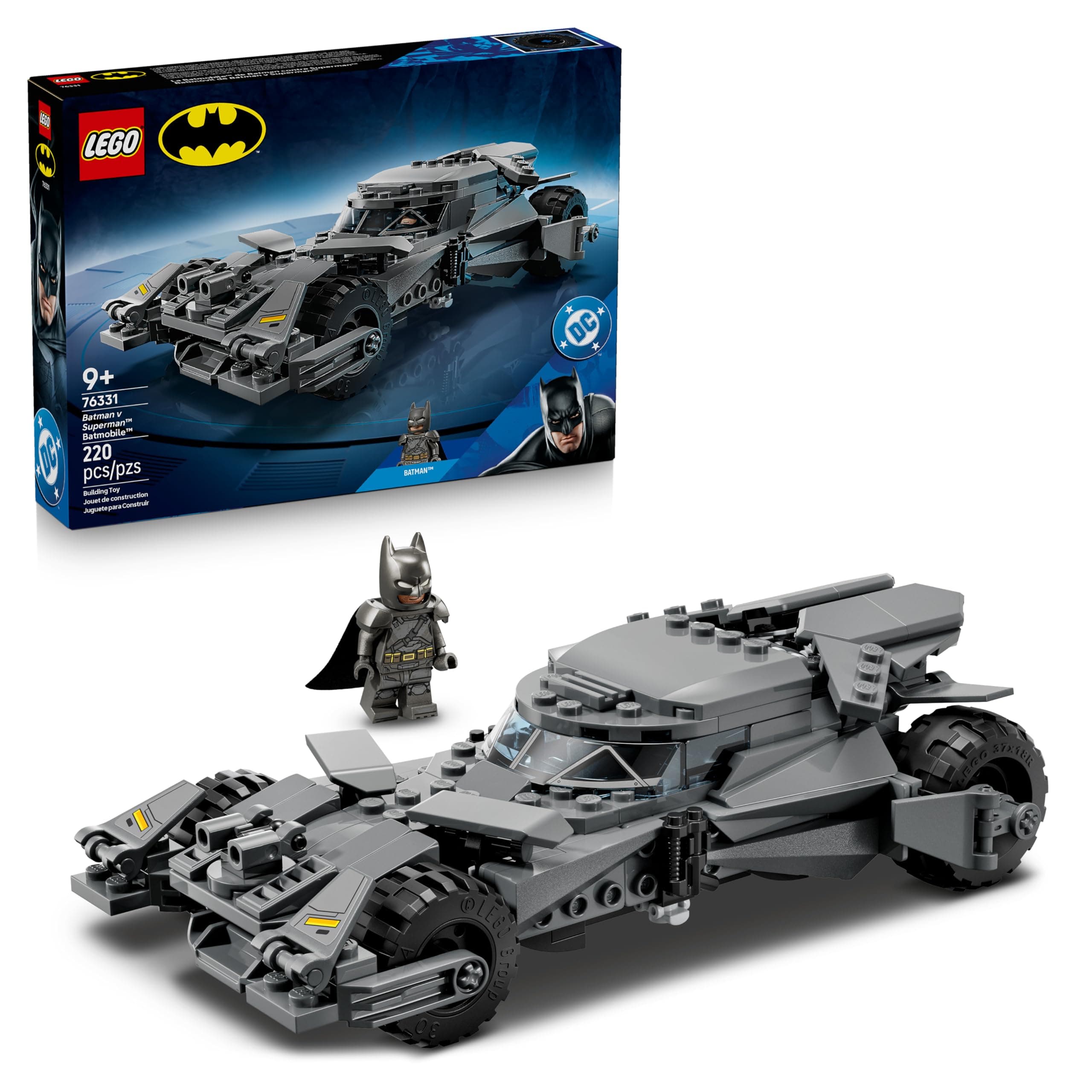 LEGO DC Batmóvil de Batman v Superman - Maqueta de Coche de Juguete y Minifigura Coleccionable de Superhéroe