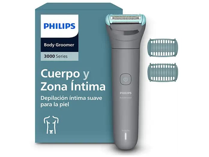 Afeitadora corporal Philips BG3480/15 (Triple Protect zonas íntimas, recorta y afeita, apurado 0,2 mm, 80 min, Wet&Dry, en MediaMarkt)