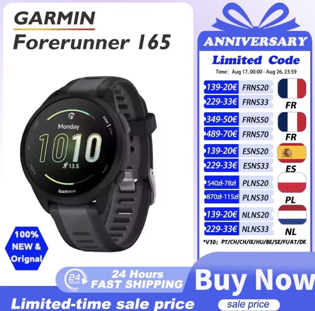 Reloj Garmin Forerunner 165