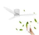 Mellerware - Ventilador de Techo Brizy Bright MINIMAL 40 W | 6 Vel. | 3 Aspas 132 de Diámetro. Func. Verano-Invierno | Temporizador | LED