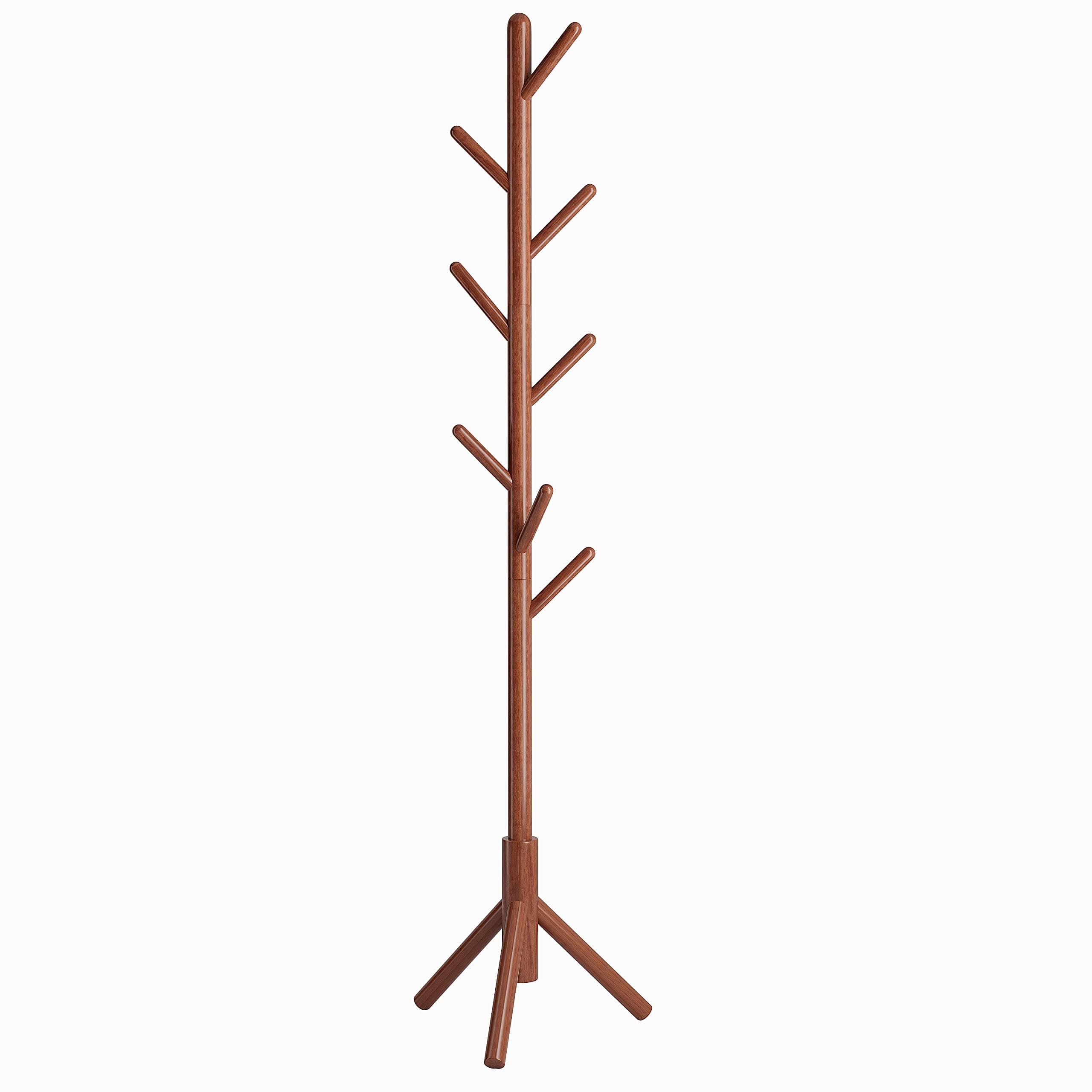 YMYNY Perchero de Madera, Arbol de Pasillo de Pie con 8 Ganchos