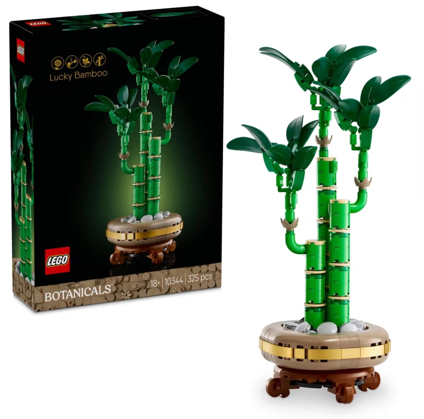 LEGO 10344 Botanical Bambú de la Suerte, Planta Artificial de Interior, Decoración del Hogar y Oficina, Maqueta para Construir para Adultos