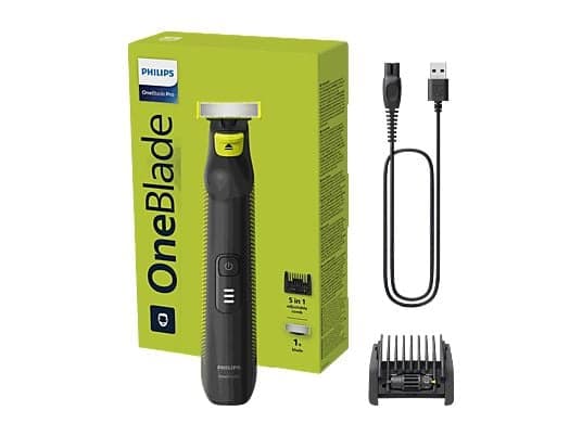 Philips OneBlade Pro QP6506/15, Cara y Cuerpo, Recorta, Perfila y Afeita, Autonomía 90 min, Uso Seco/Mojado, Diseño Pro, Peine 5-en-1