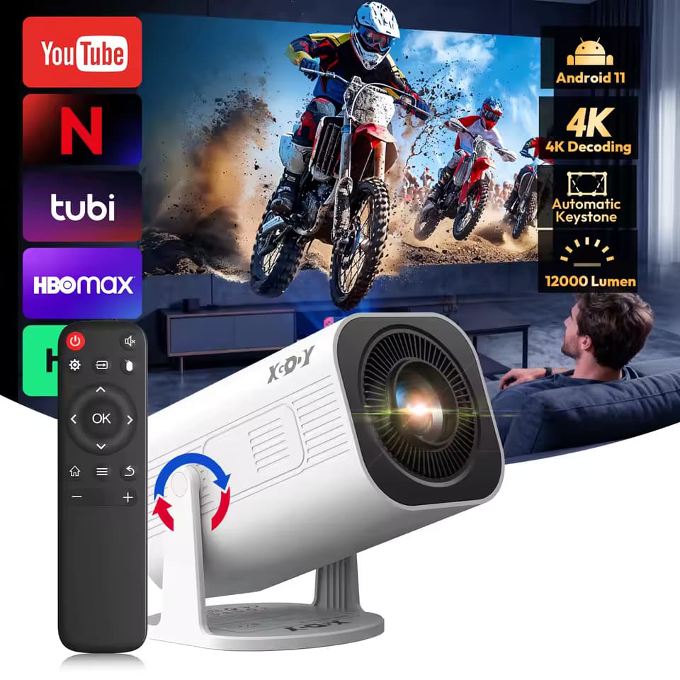 XGODY Gimbal 3 Pro proyector 4K Wifi6 Android Mini Beamer 300 ANSI WIFI Dual BT5.4