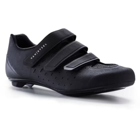 Zapatillas Ciclismo Carretera Van Rysel Road 100 Negro (Suela rígida compatible SPD/Look, ajuste velcro, tallas 39, 40, 41, 42, 45, 46))
