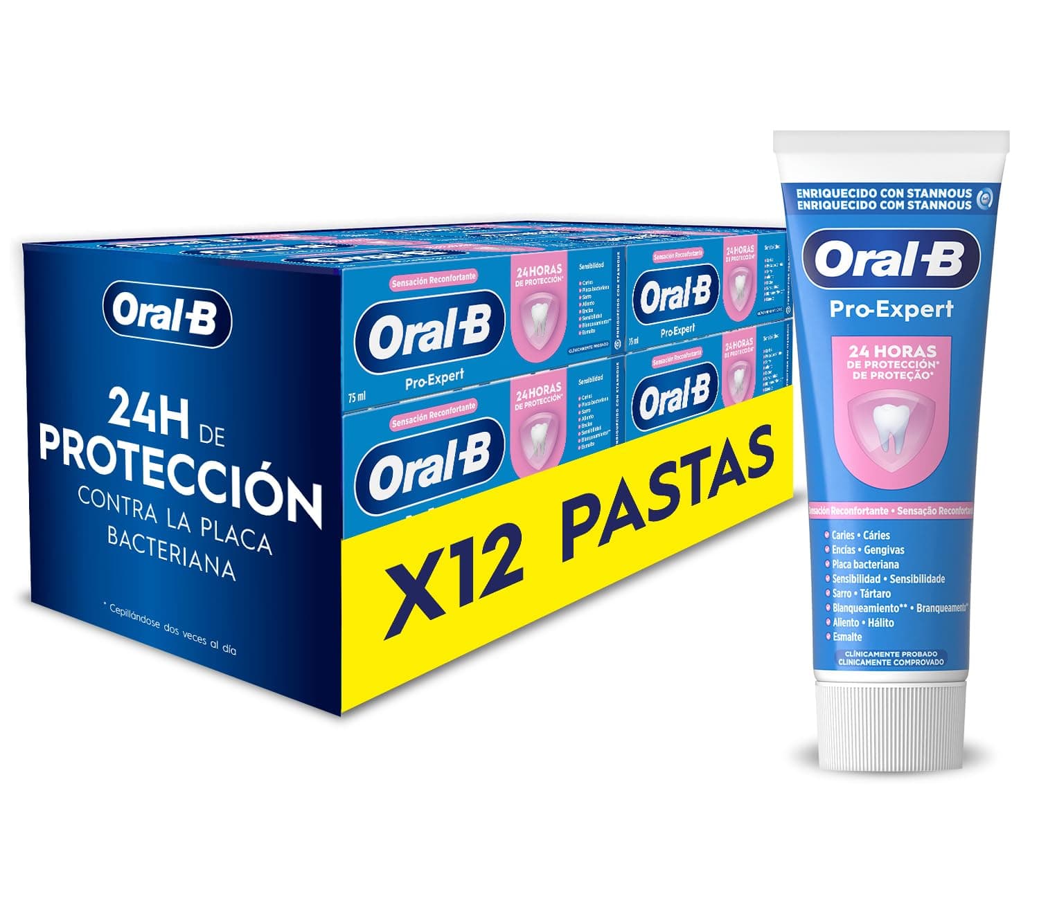 Oral-B Dentífrico Pro-Expert Sensibilidad y Blanqueamiento, Pack 12x75 ml