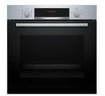Horno - Bosch HBA514ES3, Serie 4, Multifunción, Limpieza por agua, 71 l, HotAir 3D, Mandos ocultables, 60 cm, inox
