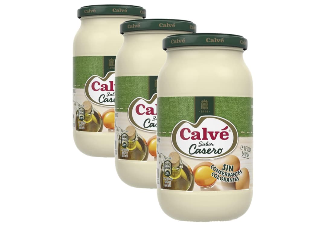 Mayonesa casera Calvé frasco 430 ml (Paquete de 3) el bote sale a 1'42