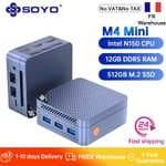 Mini PC SOYO (Intel N150, 12GB RAM DDR5, 512GB SSD, Doble LAN, 3x 4K) [Envío desde Europa]