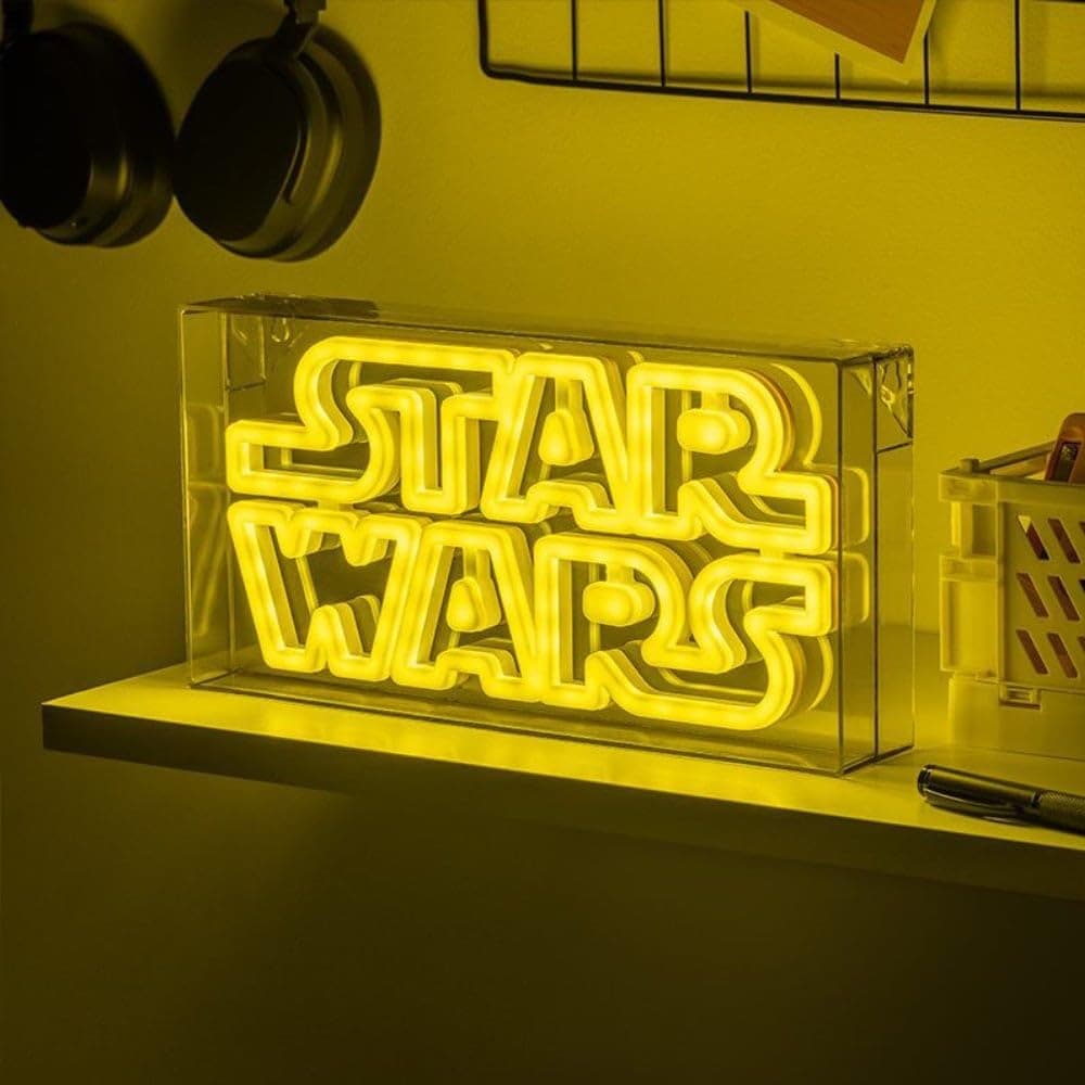 Paladone Luz de neón LED Star Wars - Producto oficial, luminaria independiente o montada en la pared, decoración para sala de juegos
