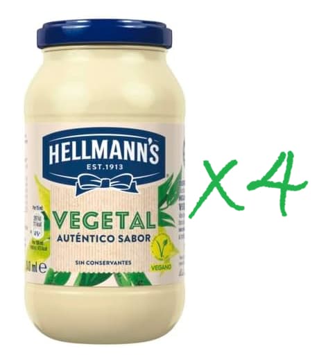 4 x Hellman's Salsa Vegana, 340 ml (4'68€ con más suscripciones activas)