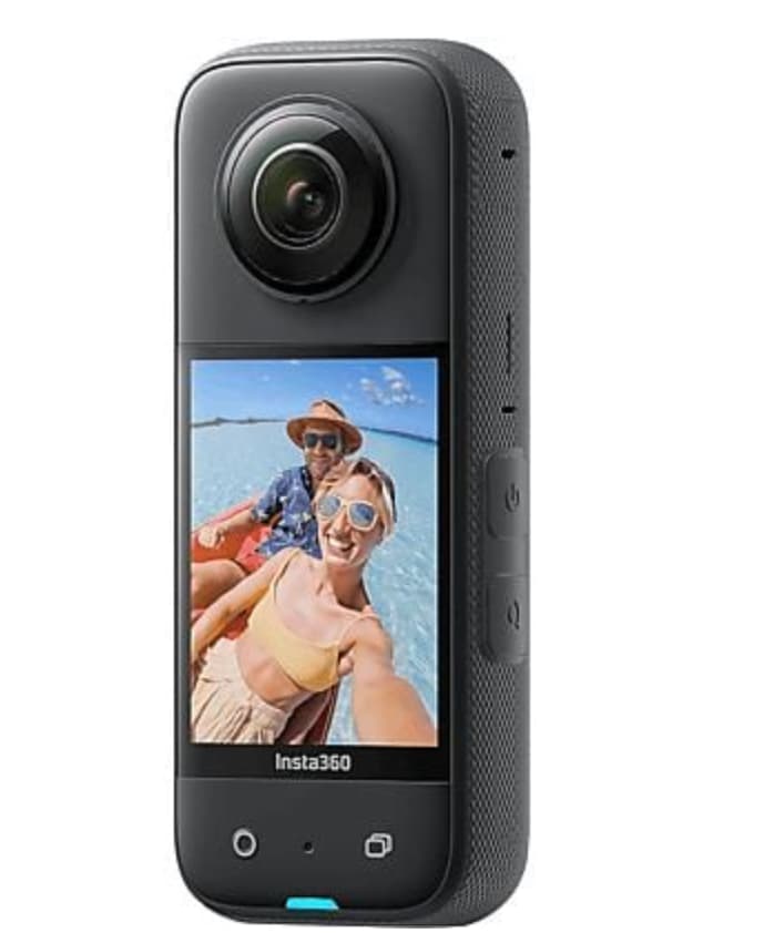 Cámara de Acción Insta360 X3 360° (Grabación 5.7K, Fotos 72 MP, Pantalla Táctil de 2.29", Estabilización FlowState, Edición por IA, Negra)