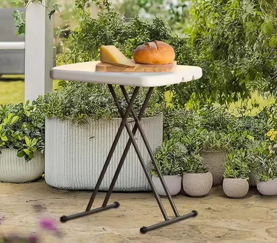 Mesa Auxiliar Plegable y Regulable – Portátil, Ligera y Resistente para Interior y Exterior