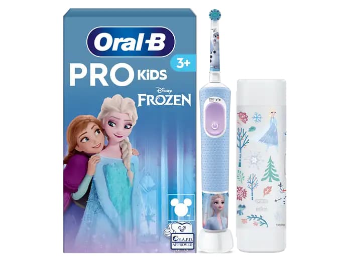 Cepillo eléctrico infantil - Oral-B Pro Kids Frozen, 2 modos, Estuche de viaje, +3 Años, Acceso app Disney, Diseñado Por Braun