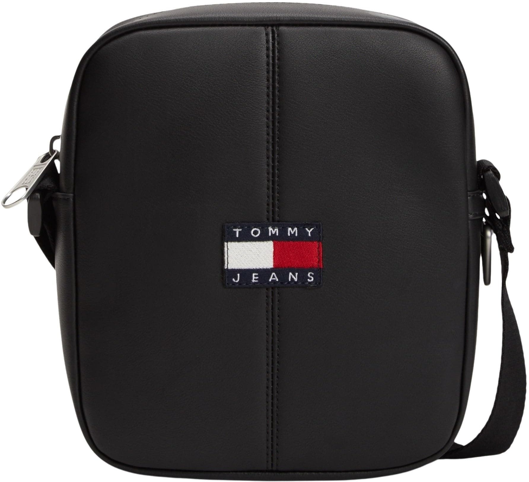 Tommy Jeans Crossbody bag Daily Reporter con cremallera, Negro (Black)