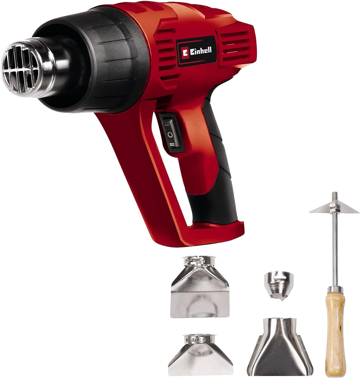 Einhell Pistola de Aire Caliente TH-HA 2000/1 2000 W | 2 niveles de temperatura: 350 °C/550 °C4 boquillas y rascador de pintura