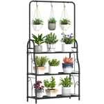 Estantería Para Plantas De Metal 75x25x137 Cm-outsunny. Negro