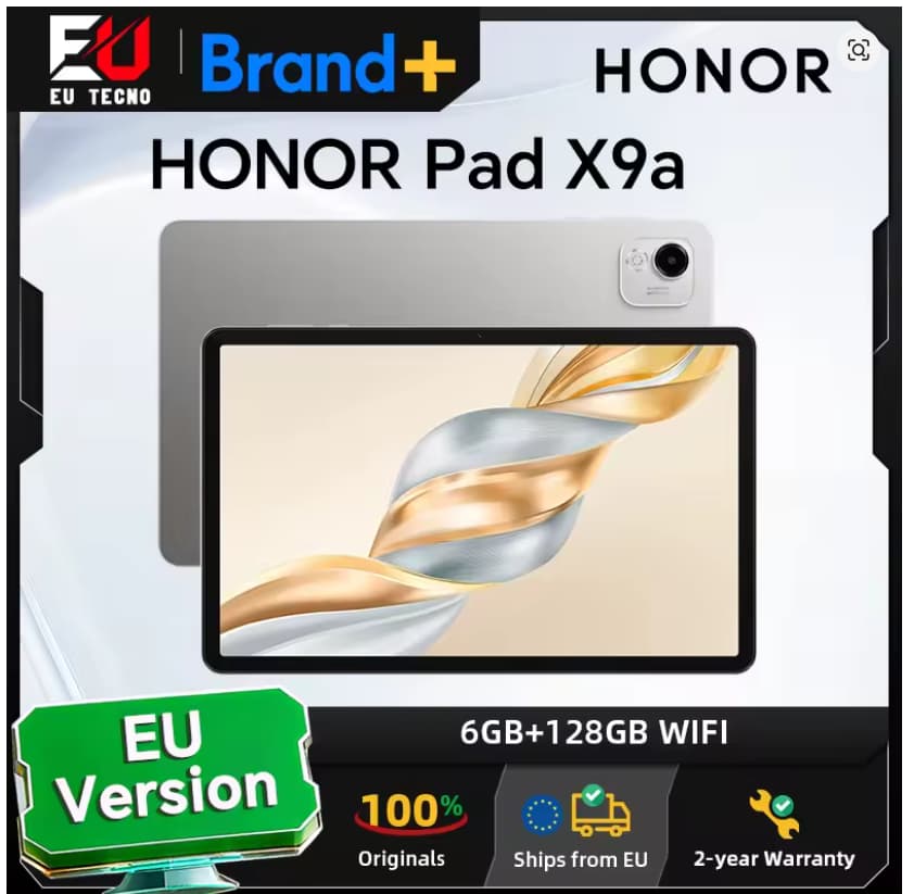 Tablet HONOR Pad X9a, Versión EU con WIFI, Pantalla HONOR Fullview de 11.5 Pulgadas y 120Hz 2.5K,Batería de 8300mAh,Procesador Octa-core,8MP