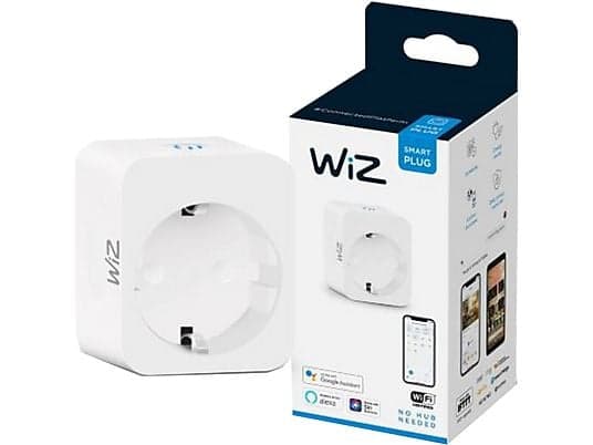 Enchufe Inteligente - WiZ Enchufe Inteligente, Wi-Fi, Controla Con App, Compatible Con Alexa y Google Home