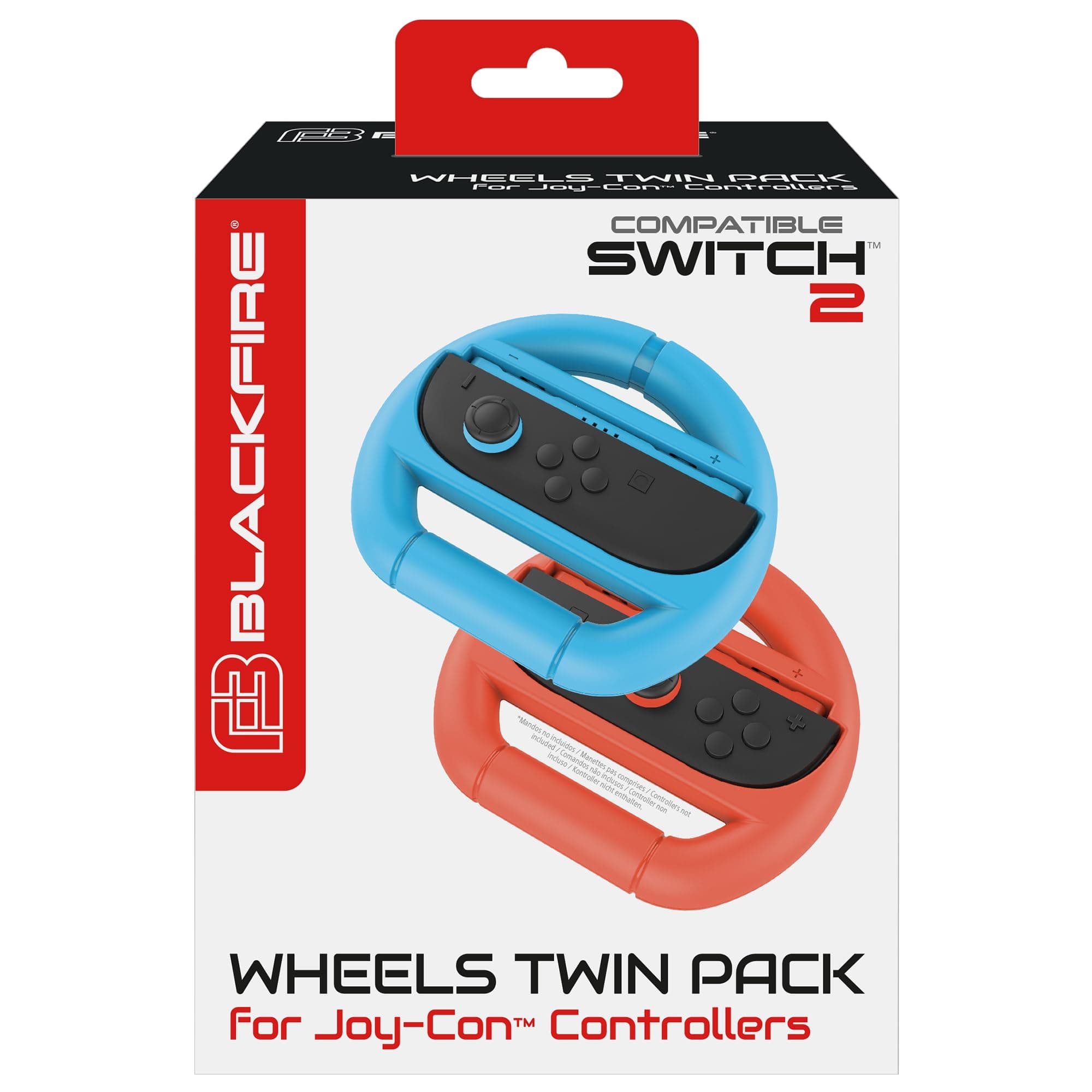 Ardistel Blackfire Joy-Con 2 Wheels Twin Pack – Volantes para Nintendo Switch 2, Pack de 2, Azul y Rojo