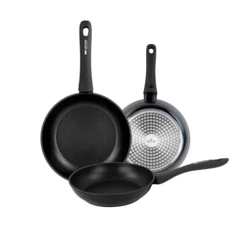 Set 3 Sartenes VITRINOR Mediterráneo, Antiadherente, de Aluminio, Apto Inducción, 18-22-26 cm
