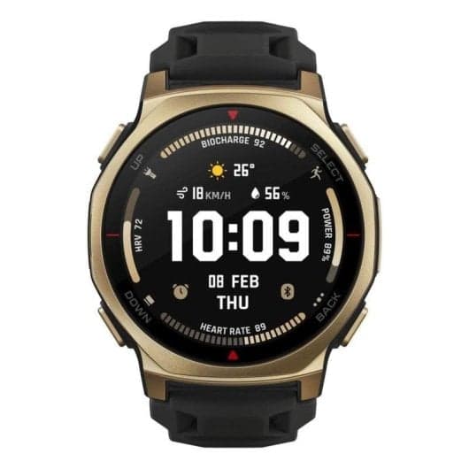Amazfit T-rex 3 Pro GPS NFC 44mm AMOLED Oro Negro Resistencia Agua 10ATM+45m SpO2 Pulsómetro