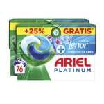 ARIEL PODS Platinum Detergente Lavadora Liquido 76 Capsulas/Pastillas, Jabon Frescor de Abril, Limpieza Profunda Incluso en Ciclos Mas Frios