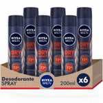 NIVEA MEN Pack ahorro - Dry Impact Spray Desodorante para hombre 200ml x 6 unidades