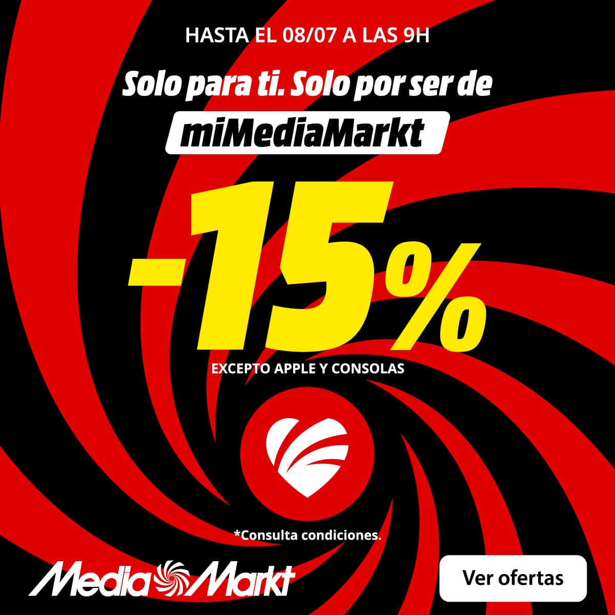 15% TOTAL exclusivo para usuarios de miMediaMarkt