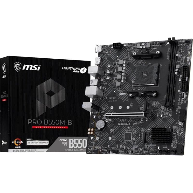 Placa Base MSI PRO B550M-B B550 AM4 DDR4 micro ATX PCIe 4.0 64 GB RAM