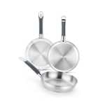 BRA Master – Set de 3 Sartenes Acero Inoxidable 18/10 (20-24-26 cm)