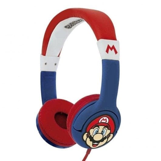 Blade Super Mario Auriculares Infantiles con Cable – Limitador de Volumen 85 dB, Jack 3,5 mm, Diadema Ajustable, Multicolor