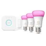Kit de inicio Philips Hue White and Color Ambiance E27 (3 bombillas, puente Hue y un mando) (Reacondicionado A estrenar)