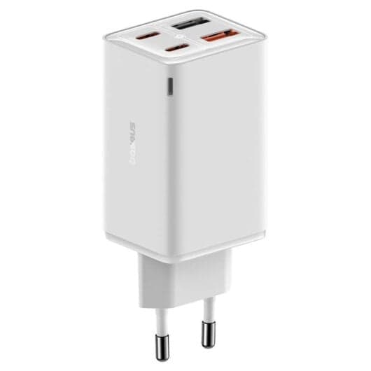 Baseus GaN6 Pro Cargador de Pared Rápido 65W con 4 Puertos (2x USB-C + 2x USB-A) - Blanco