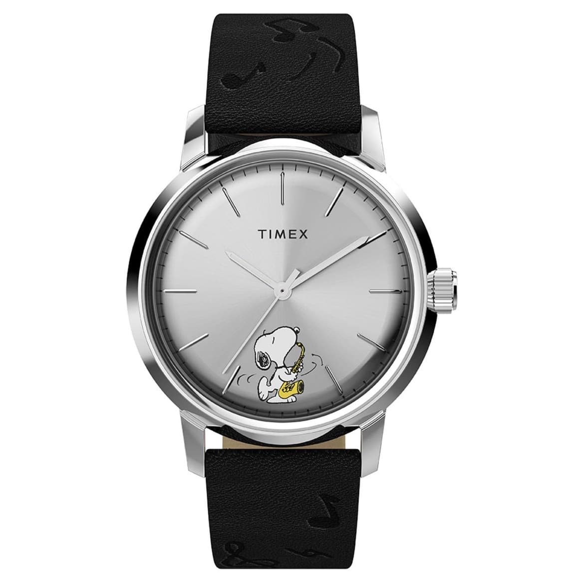 Timex Marlin Automatic Peanuts Snoopy Saxophonist 40 mm — reloj automático con fondo visto