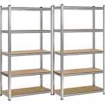 T-LoVendo Estantería Metálica Almacenaje 2X Unidades | 180x90x40cm | 5 Baldas Ajustables Modulares | Acero Galvanizado Pago mediante Klarna