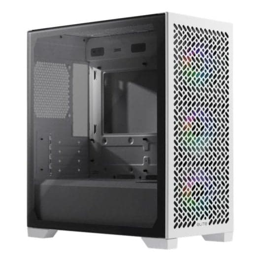 Caja PC Cooler Master Elite 302 Blanca - Micro-ATX, Cristal Templado, Frontal Mesh y Ventiladores ARGB