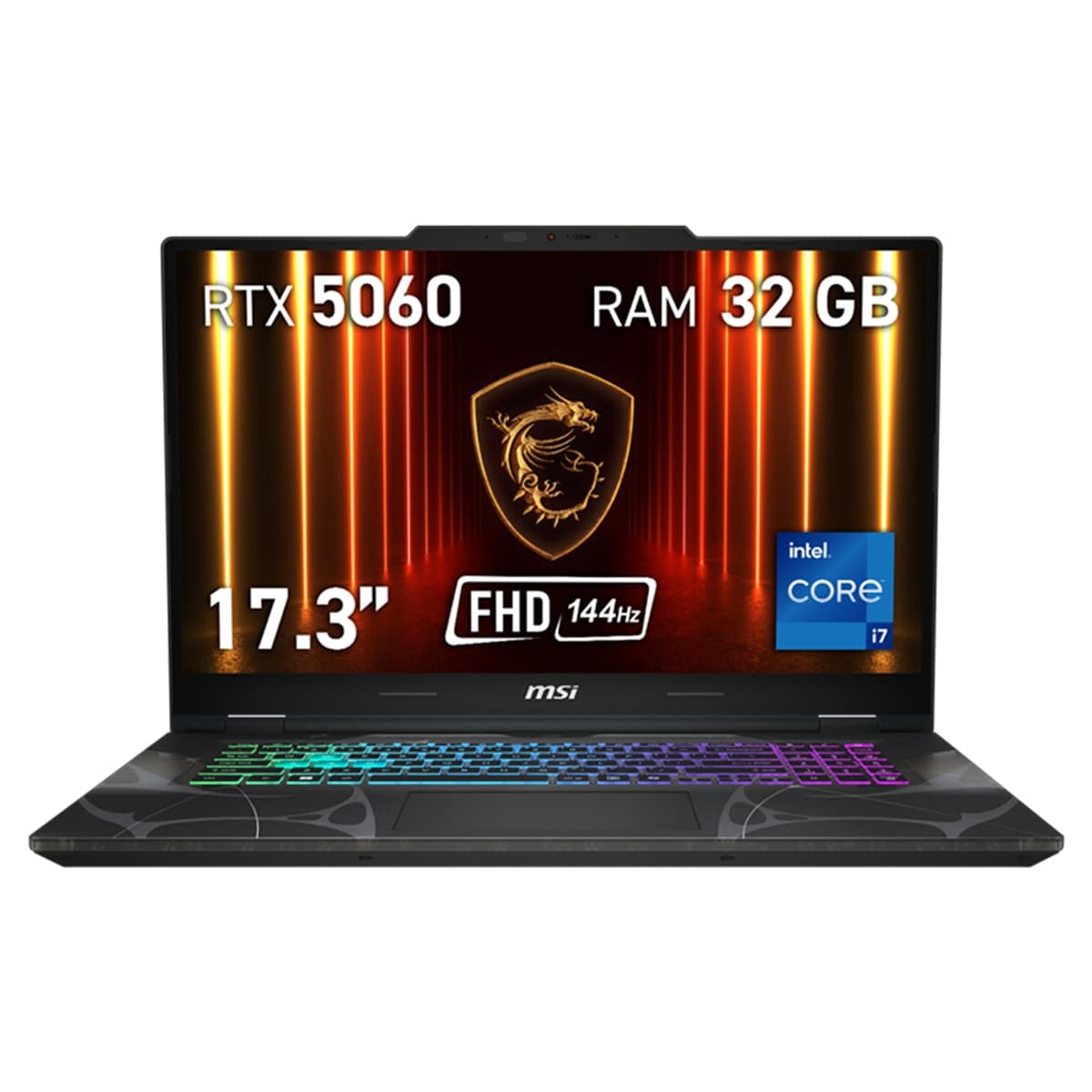 Portátil Gaming MSI Cyborg 17 (i7-13620H, 32GB RAM, 1TB SSD, RTX 5060, 17.3" 144Hz, Windows 11, teclado retroiluminado español, negro)