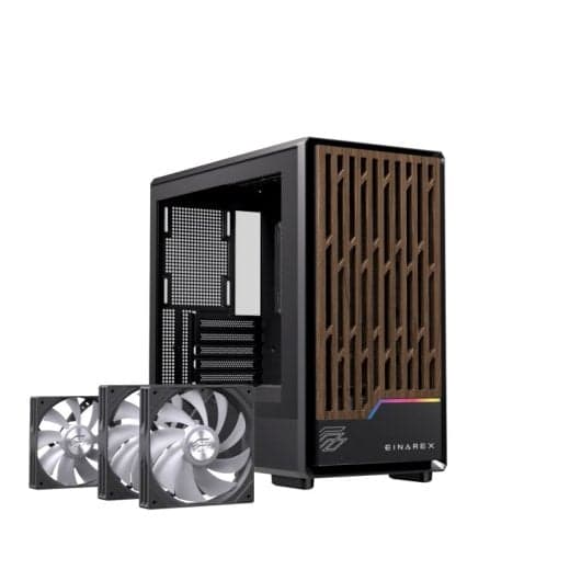 Torre PC Torre Einarex PULSE PM400 RGB Black compacto, madera, 2x140mm, micro ATX, cristal templado (Color blanca en descripción)