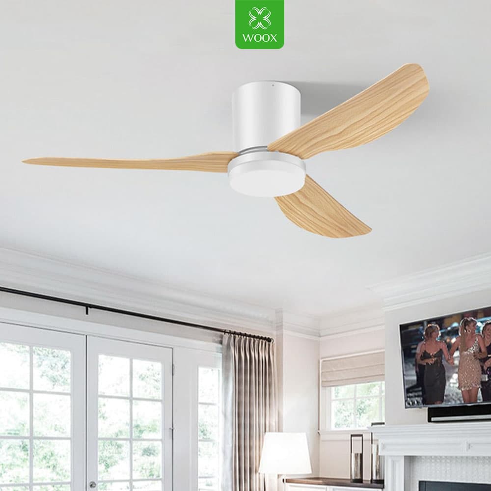 Ventilador de techo con luz 45 W y control remoto, 86 cm, motor DC silencioso, LED ajustable