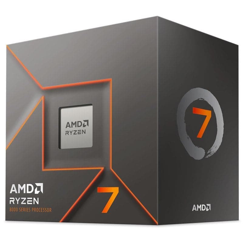 Procesador AMD Ryzen 7 8700F (8 núcleos, 16 hilos, hasta 5.0GHz, NPU Ryzen AI, Socket AM5, 65W TDP, disipador Wraith, en PcComponentes)