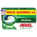 Ariel PODs (72 Cápsulas) Todo en 1 Detergente en Cápsulas Original, Elimina Manchas y Olores (0,21€ la cápsula)