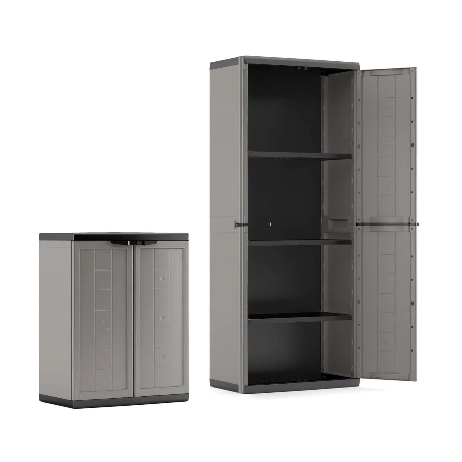 Conjunto Armario Alto 166x68x39 cm + Bajo 85x68x39 cm Keter Jolly