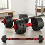 Juego de Mancuernas Ajustables 2 en 1 – Set 10 kg con Barra