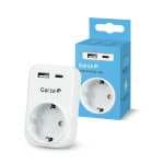 Adaptador Enchufe 3 en 1 con 1 Toma Schuko + 1 USB-A QC3.0 + 1 USB-C PD20W, Carga Rápida 20W, Protección Infantil, 3680W