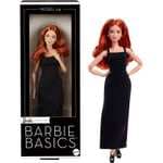 Barbie JBH74 Basics Modelo 04 muñeca coleccionista articulada pelo rojo rizado vestido negro