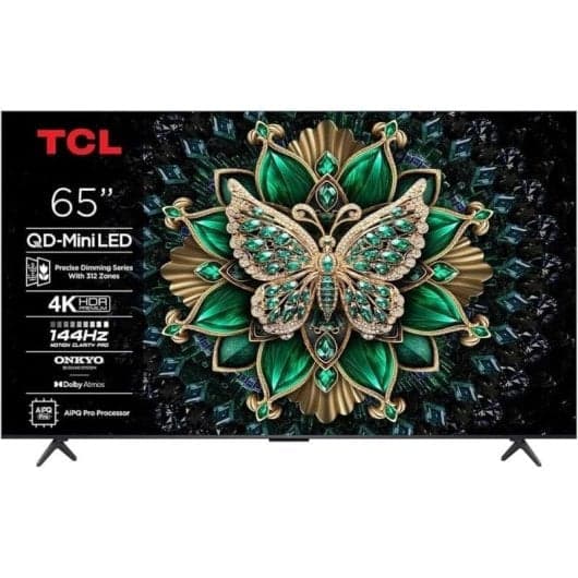 TV TCL QD-Mini LED 65" 65C69K 4K HDR10, Google TV, 144Hz, Onkyo